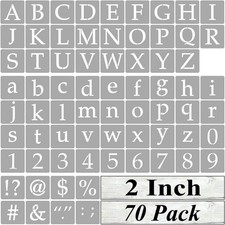 2 Inch Alphabet Letter Stencils for Painting - 70 Pack and 2
