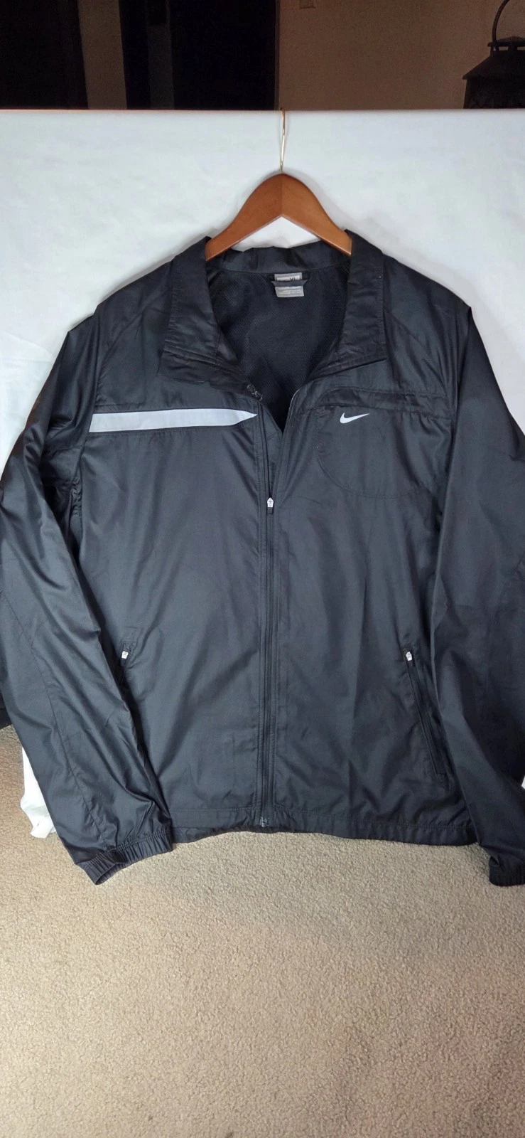 Nike Vtge Windbreaker Full Zip Windbreaker Jacket Black Men’s Sz X-Large RN56323