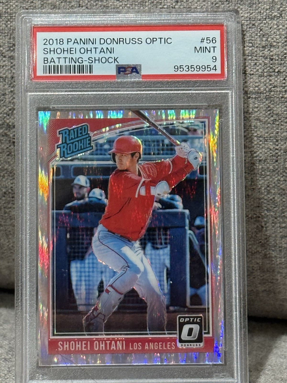 2018 Panini Donruss Optic - Rated Rookie Shohei Ohtani Batting-Shock #56 (RC)