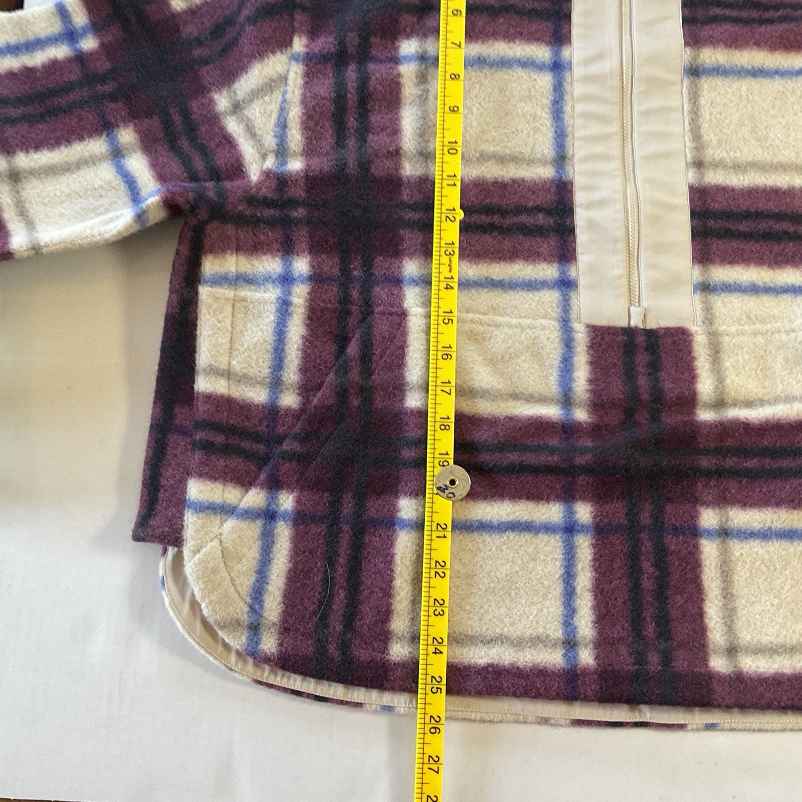 Alpine Design Women’s Fleece Jacket XXL Iowa Plaid 1/4 Zip Burgundy NWT