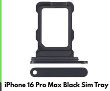 For iPhone 16 Pro Max Replacement Sim Tray Holder Slot ( Black ) Uk Stock