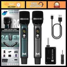 Dual Wireless Microphones - Rechargeable, Perfect for Karaoke Singing Events