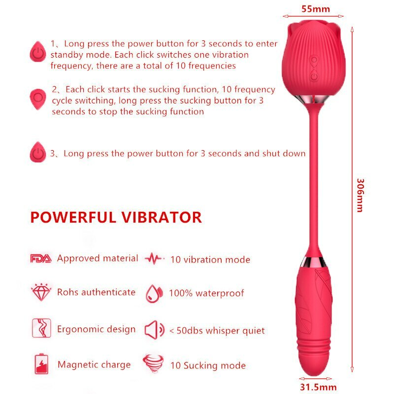 Oral Sucker Vibrator with Bullet Egg G-Spot Dildo Thrusting Sex Toys For  Women | eBay