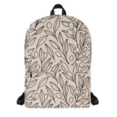 Stylish Water-Resistant Medium Backpack - 15'' Laptop Pocket - Botanical Bliss