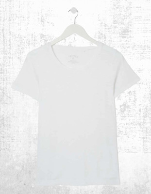 Ex Fat Face Damen Kurzarm Bio Baumwolle Belle T-Shirt in Weiß