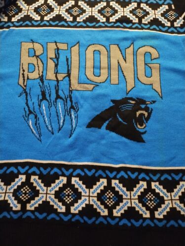 Carolina Panthers NFL 1995 Knitted Sweater XL Blk And Blue - Picture 1 of 9