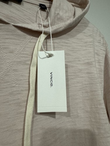 VINCE Men's Solid Slub Popover Hoodie In Dusty Mauve Retail $165.00 - Size L - Picture 7 of 13