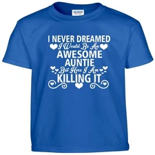 Awesome AUNTIE T Shirt Aunt Mothers Day Birthday Shower Gift Tee T Shirt