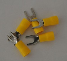 250PC INSULATED 10 FORK CRIMP TERMINALS YELLOW 12-10AWG SV5-5