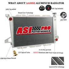 fit 1985-1996  Ford F-150 F-250 F350 Bronco 4.9L L6 3 Row Aluminum Radiator