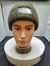 Made In USA THE NORTH FACE Soft Knit Military Olive BEANIE Cuff Unisex