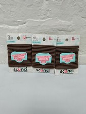 Lot Of 3 - Scunci Comfortable Medium All Day Hold - Brown Hair Ties 18pcs Per pk