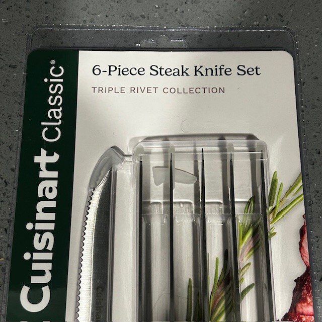 Cuisinart Triple Rivet Steak Knife Set in White (Set of 6