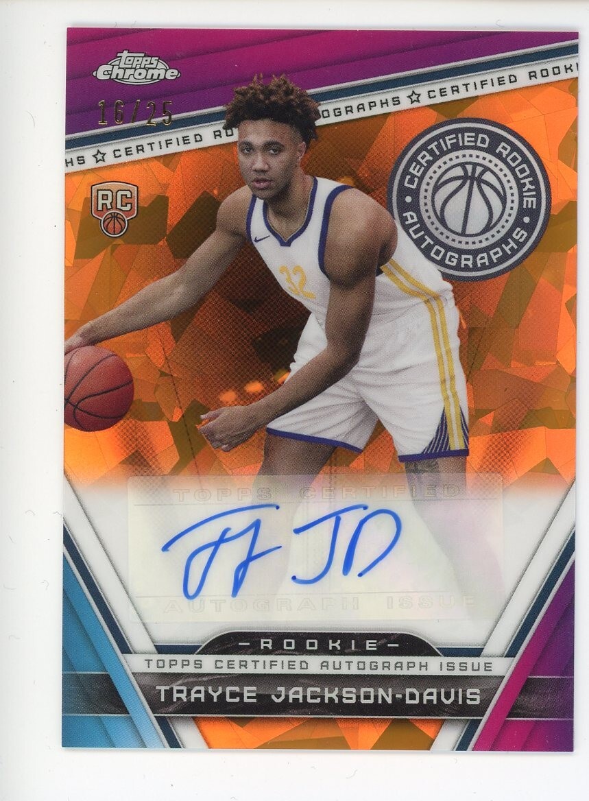 Trayce Jackson-Davis 2024 Topps Chrome Sapphire Basketball Orange Auto 16/25 RC