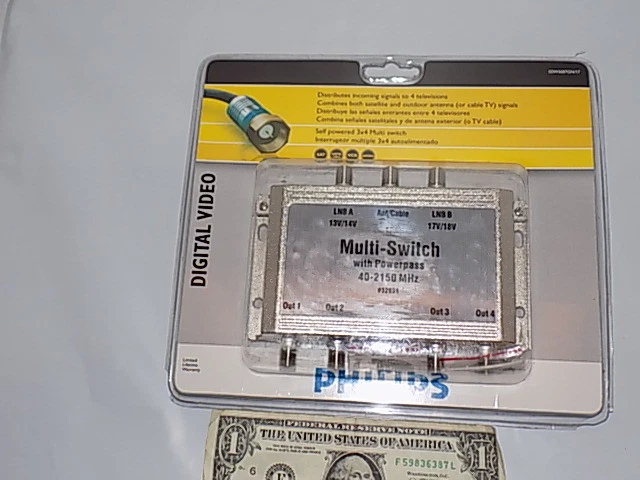 Philips 3x4 Multi-Switch with Powerpass Digital Video TV Cable Satellite - Image 2 of 4