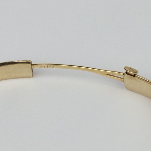 EternaGold 14k Yellow Gold Women's Oval Hinged Bangle Bracelet 8" - Picture 3 of 3