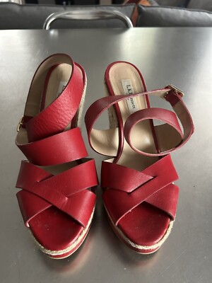 L K Bennett High Heeled Scrappy Wedge Platform Sandals Size