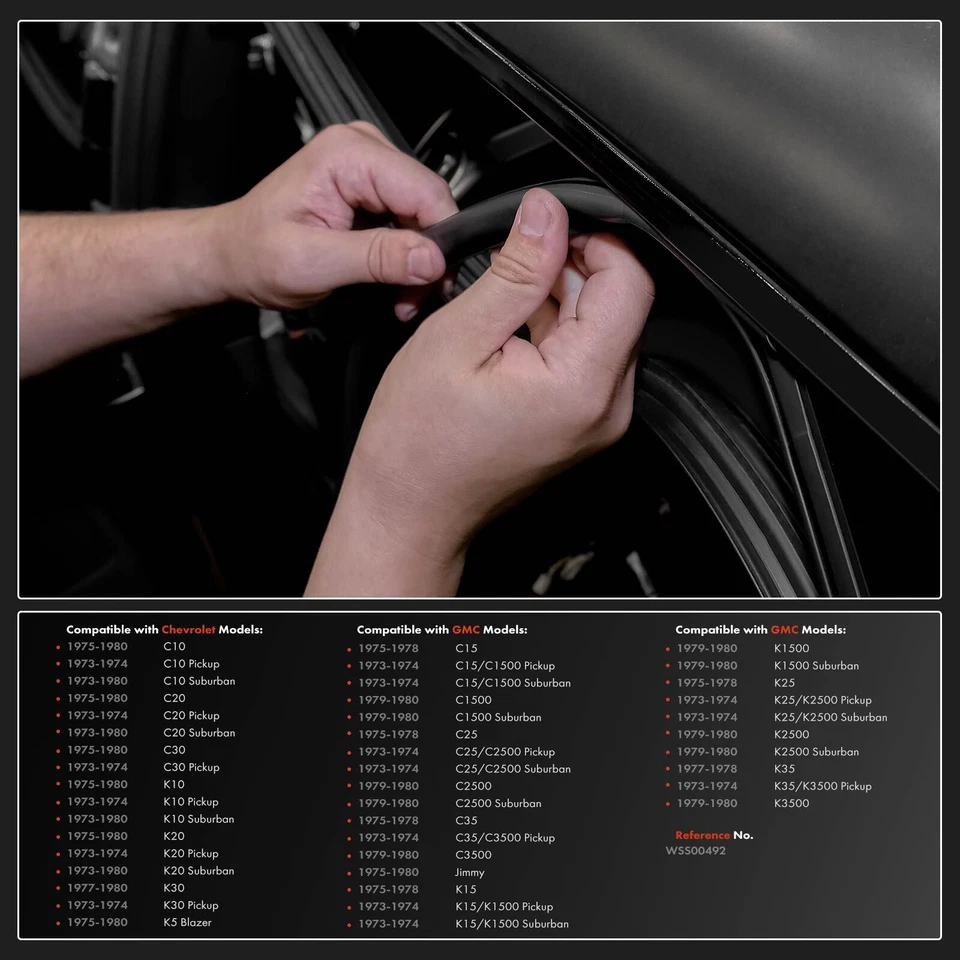 Kit de sellado de goma para puerta delantera de 12 piezas para camioneta Chevrolet C10 C20 Foto 2 de 4