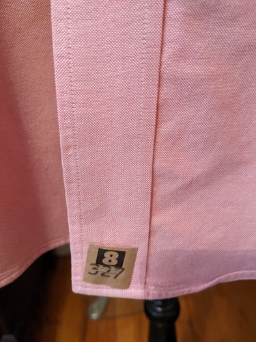 Lands End Direct Merchants Button Up Shirt Mens 16/32 Salmon Long Sleeve - Picture 5 of 6