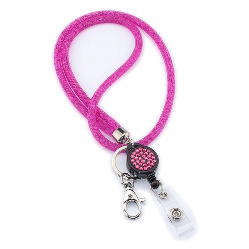 Key Chain Retractable Badge ID Badge Holder Hanging Rope Lanyard Necklace Strap - Zdjęcie 9 z 15