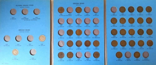 INDIAN HEAD CENT Penny Collection 34 Coin Set 1862-1909 + Album Great Gift JL16G
