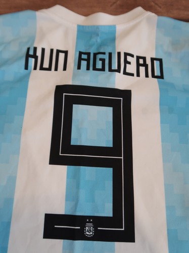 ⚽Adidas Football Shirt Argentina Kun AGUERO AFA Home Soccer Jersey, Boy`s Size - Picture 10 of 16