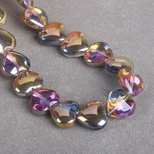 10pcs 14mm Heart Colorful Glossy Crystal Glass Loose Beads For Jewelry Making - Picture 8 of 16