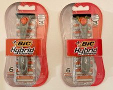 2 Bic Hybrid Advance Mens Razor Handle with t...