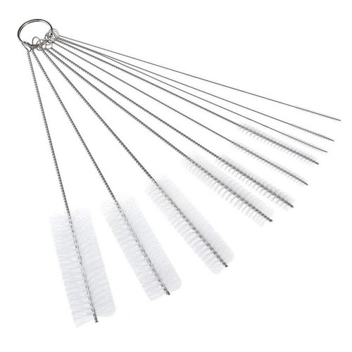 10Pcs Nylon Straw Brush Set Cleaner Bottle Glass Tube Pipe Small Long Cleaning - Picture 9 of 9