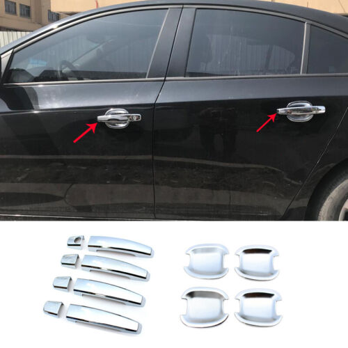 For Chevrolet Cruze 2010-2015 Chrome Exterior Door Handle Bowl Cover Trim 12pcs - Picture 1 of 12