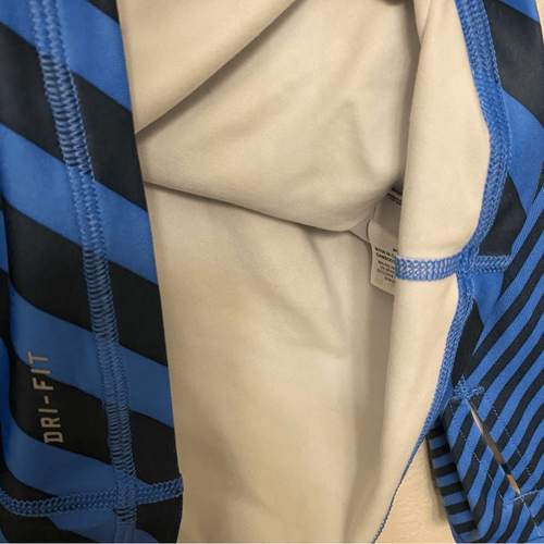 NIKE PRO-blue stripe fitted cozy lined Long-Sleeve Training Running Top -M - Picture 4 of 10