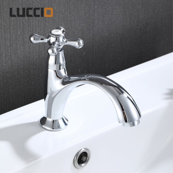 Retro Standventil Kaltwasser Armatur Nostalgie Wasserhahn FüR Das Bad In Chrom-image