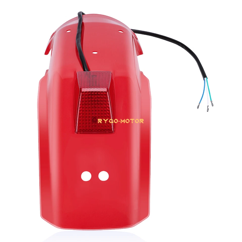 Protector guardabarros trasero rojo con luz trasera para Honda XR250R 1986-1995 / XR600R 1985-2000 Foto 3 de 4