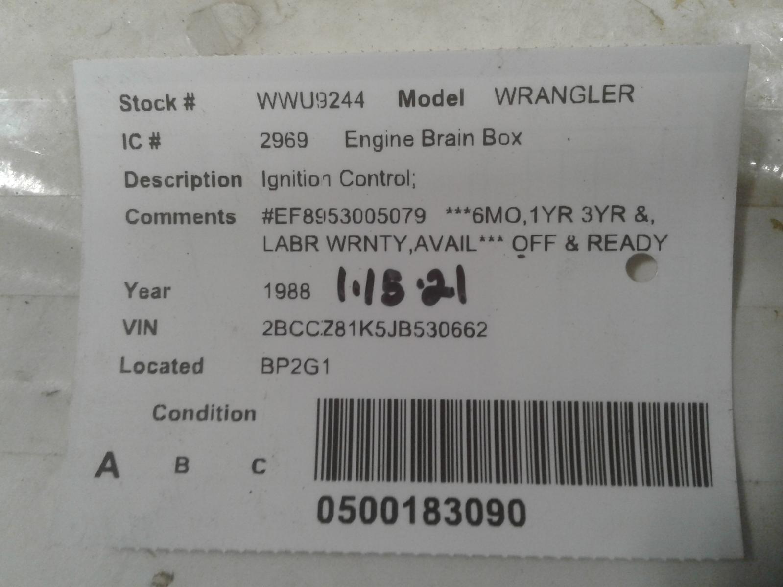 Jeep Ignition Module Part Number 53005079 Ef-8953005079 for sale 