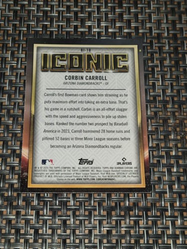 2023 Bowman Chrome Mega Box Mojo Refractor Corbin Carroll Iconic RC #BI-18 - Picture 2 of 2