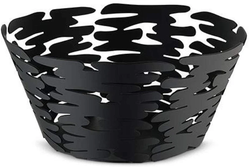 Cestino Frutta Centrotavola Alessi Barket BM10/21 B  Rotondo in Acciaio Nero