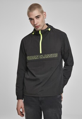 Urban Classics Leichte Jacke Contrast Pull Over Jacket Black/Electriclime