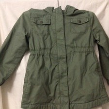 Old Navy Kids Jacket in khaki Green Hooded Sz 5T, Pre-own good condition