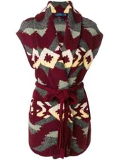 $598 Polo Ralph Lauren Cashmere Wool Southwest Shawl Wrap Cardi Sweater Jacket