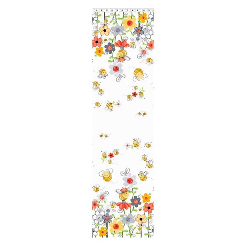 Clothworks Sweet Bees Double Boarder White Fabric by Susybee - Picture 2 of 3