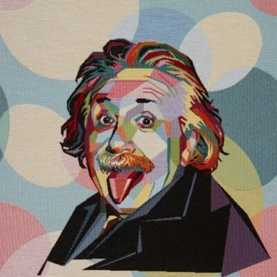 STOFFTREFF SANTI Gobelin Pillow "Albert Einstein" - 47cmx47cm - Kissenbezug