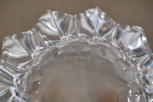 Vintage Orrefors crystal Fleur bowl Jan Johansson signed, brutalist 1980s Sweden - Picture 8 of 8