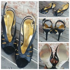 Black NINE WEST Women's Sz 8 Open Toe High Heels. Weddings, Formals, Etc.!