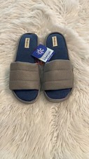 DEARFOAMS MAN SLIPPERS SIZE L NWTCOLOR GRAY AND BLUE SEEPHOTOS