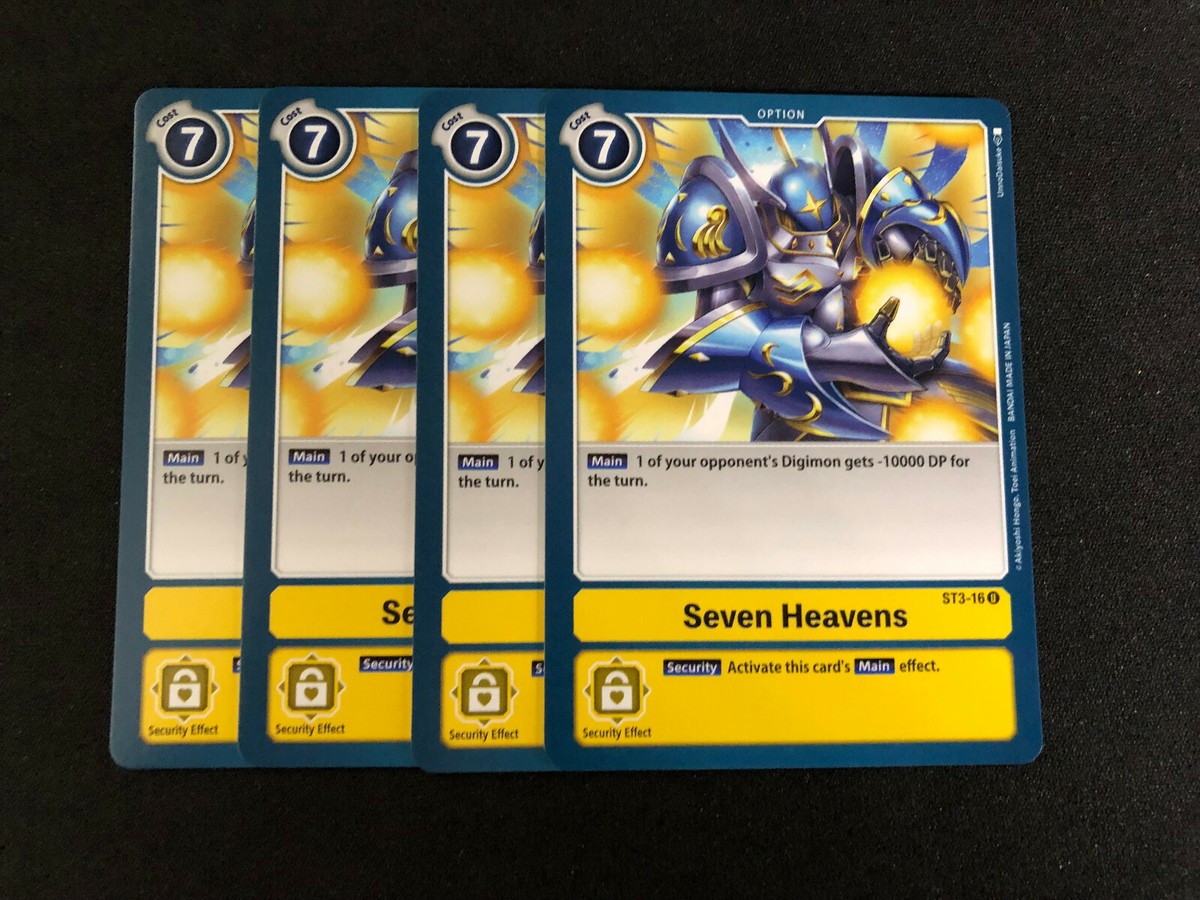Digimon TCG - Uncommon - Seven Heavens - ST3-16U - Yellow Card Playset!
