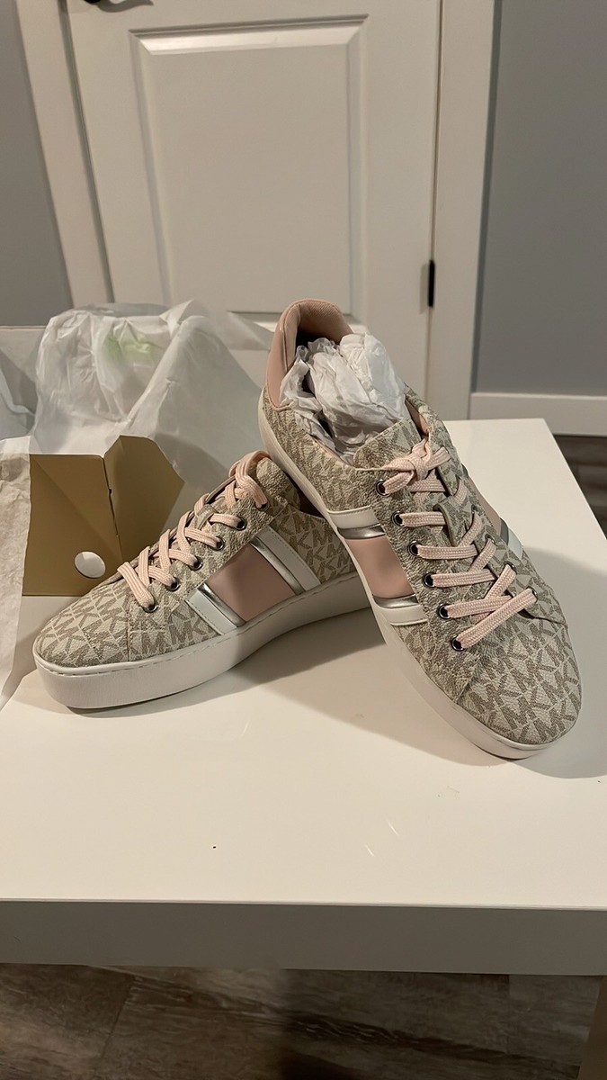 スボミー MICHAEL KORS POPPY COLOR-BLOCK LOGO SNEAKER - POWDER BLUSH