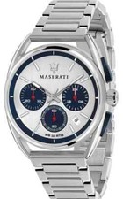 Orologio Uomo Maserati Trimarano Cronografo Quadrante Argento R8873632001 Acc...