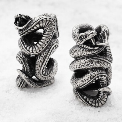 CooB Silver Paracord Beads Bead Charm Python Snake for Paracord Knife Lanyard