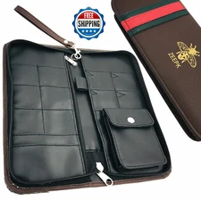 NEW STYLISH SALON BARBER PU LEATHER TRAVELING CASE HOLDER POUCH FOR SHEARS COMBS
