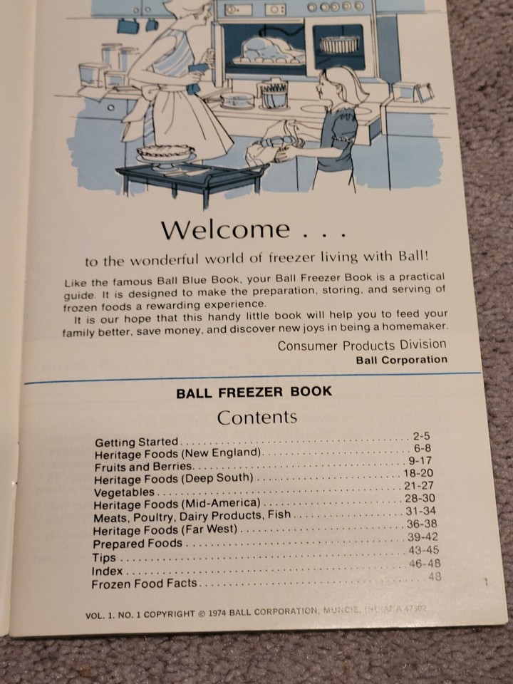 Vintage 1974 BALL BLUE BOOK CANNING & FREEZER Book Vintage Pamphlets